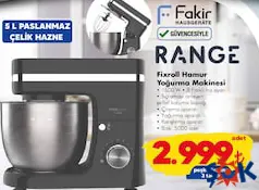 FAKİR RANGE FİXROLL HAMUR YOĞURMA MAKİNESİ fiyat ve kampanya bilgisi